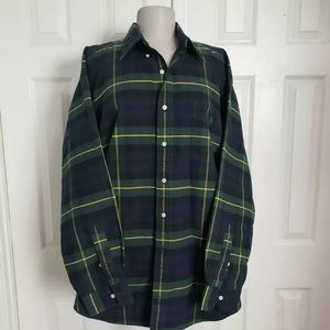Ralph Lauren Green Blue Plaid Button Down Shirt